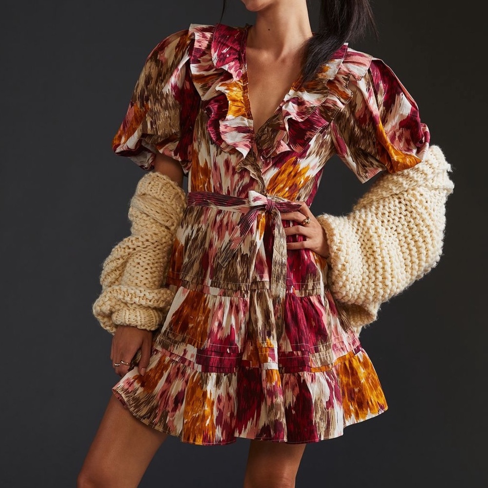 Love the Label Ruffled Mini Wrap Dress Size Medium